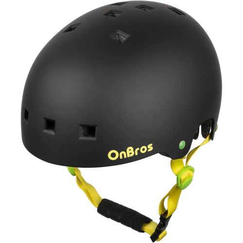  Skateboard Helmet, OnBros Bike Helmets for Men and Women, Road Bike Helmets for Adults, Adjustable BMX Cycling Skates Scooter Helmets, Multi-Sport Helmet for Youth and Adults