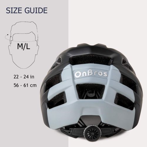  Bike Helmet, OnBros Mountain Bike Helmets for Men and Women, Bicycle Helmet with Visor, Lightweight Adult Bike Helmet, Skate Cycling Helmet