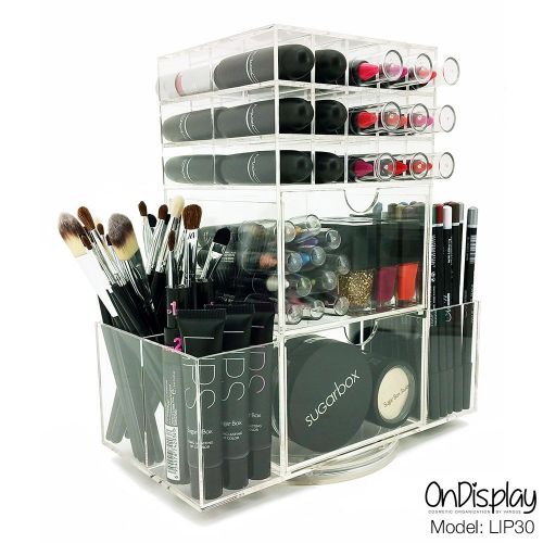  OnDisplay Rotating Acrylic CosmeticMakeup Organizer, Clear