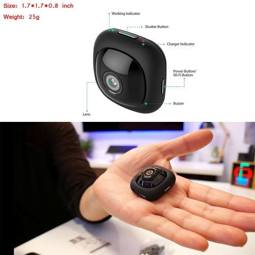  OnReal Body Camera 1080P Action Camera Mini Wearable Camera Compatible with iOSAndroid Phone APP