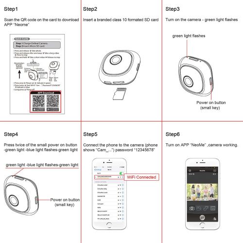  OnReal Body Camera 1080P Action Camera Mini Wearable Camera Compatible with iOSAndroid Phone APP