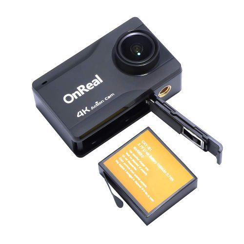  OnReal Native 4K Action Camera 16MP Action Cam Sports Camera Wi-Fi Camera with 2.45” Touch Screen 170 Degree Viewing Angle Lens and Two Batteries