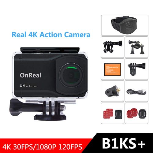  OnReal Native 4K Action Camera 16MP Action Cam Sports Camera Wi-Fi Camera with 2.45” Touch Screen 170 Degree Viewing Angle Lens and Two Batteries