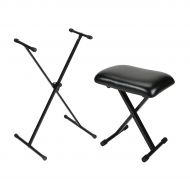 On-Stage},description:This set stand and bench set pairs up the comfort of the ProLine PL1100 Padded Keyboard Bench with the lightweight, adjustable On-Stage Stands KS7190 single-b