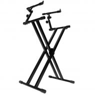 OnStage On-Stage KS7292 Double-X Ergo Lok Keyboard Stand with 2nd Tier
