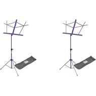 On-Stage SM7122PB Compact Folding Sheet Music Stand with Bag, Purple (Pack of 2)