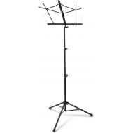 On-Stage SM7222BB Tripod-Base Sheet Music Stand with Bag (Portable, Folding Sheet Music Setup, Adjustable Height and Angle, Heavy-Duty Tubular Legs, Nonslip Rubber Feet, Metal, Black)