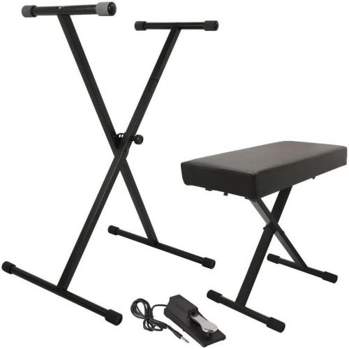  On-Stage KPK6550 Keyboard Stand/Bench Pack with KSP100 Sustain Pedal