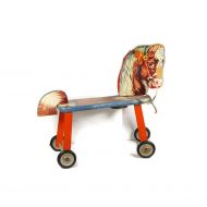 OnStrawberryHill Vintage Toy Riding Horse Mid Century Toy Nursery Decor Photo Prop 1950s Toddler Riding Toy