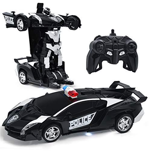  [아마존베스트]Onadrive Transform Car Robot,1:18 Model RC Car Robot for Kids,Robot Deformation Car Model Toy Gift for Children,Electronic Remote Control Car with One Button Transformation & Realistic Engi