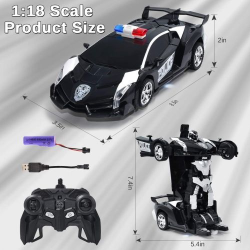  [아마존베스트]Onadrive Transform Car Robot,1:18 Model RC Car Robot for Kids,Robot Deformation Car Model Toy Gift for Children,Electronic Remote Control Car with One Button Transformation & Realistic Engi