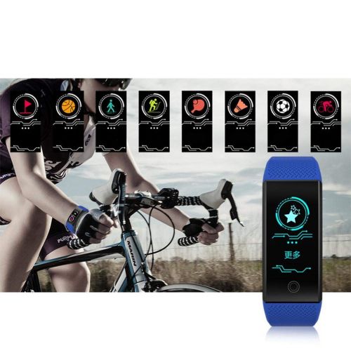  Onbio Touch Fitness Tracker IP68 Waterproof Screen Smart Watch Heart Rate Monitor Sports Bracelet Blood Pressure Detection Health Pedometer Wristband Unisex