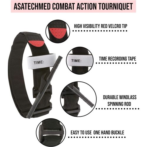  [아마존베스트]ASATechmed One Hand Tourniquet Combat Application First Aid Handed + Free Trauma Shear
