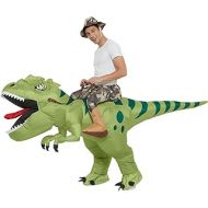 One Casa Inflatable Dinosaur Costume Riding T Rex Air Blow up Funny Fancy Dress Party Halloween Costume for Adult