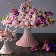 One Hundred 80 Degrees Pink Ruffle Cake Stand