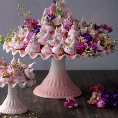  One Hundred 80 Degrees Pink Ruffle Cake Stand