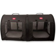 One for Pets Fabric Portable 2-in-1 Double Pet KennelShelter, Black 20x20x39 - Car Seat-belt Fixture Included