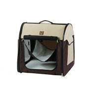 One for Pets Fabric Portable Pet Kennel, Single, Cream/Brown, 20x20x19.5