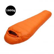 One- one- Winter Ultralight Thermal Adult Mummy 95% White Goose Down Sleeping Bag Sack W/Compression Pack for Backpacking Camping Hiking,1600G Orange