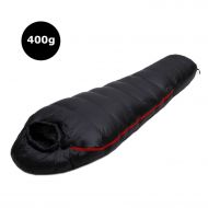 One- one- Winter Ultralight Thermal Adult Mummy 95% White Goose Down Sleeping Bag Sack W/Compression Pack for Backpacking Camping Hiking,400G Black
