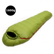 One- one- Winter Ultralight Thermal Adult Mummy 95% White Goose Down Sleeping Bag Sack W/Compression Pack for Backpacking Camping Hiking,1600G Green