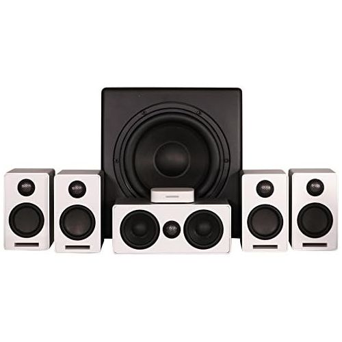 소니 ONEaudio ONEmini-5.1-W Wireless Surround 5.1 Channel Home Theater Speaker System Silver White