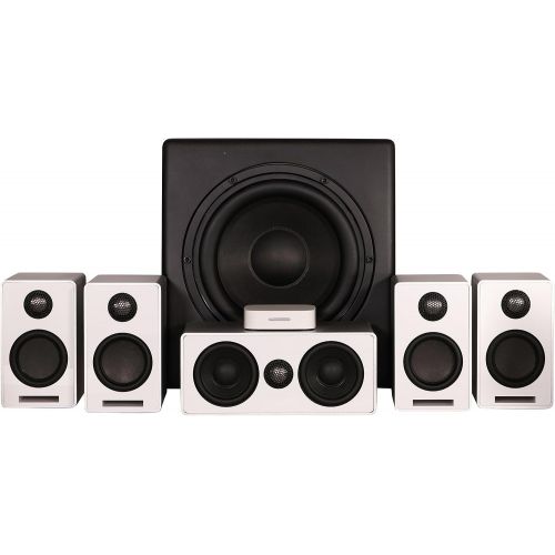 소니 ONEaudio ONEmini-5.1-W Wireless Surround 5.1 Channel Home Theater Speaker System Silver White