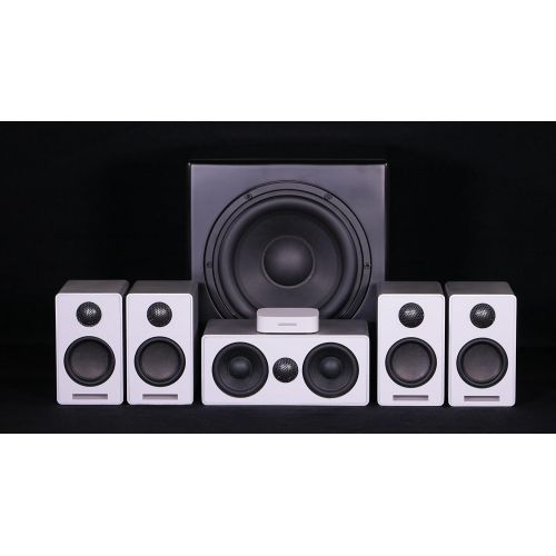 소니 ONEaudio ONEmini-5.1-W Wireless Surround 5.1 Channel Home Theater Speaker System Silver White