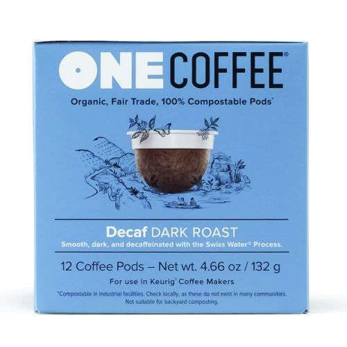  OneCoffee Organic Decaf Swiss Water 72 Count Single Serve Coffee 100% Compostable Pods Made for K-Cup Keurig Brewers