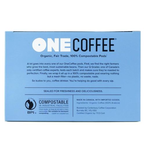  OneCoffee Organic Decaf Swiss Water 72 Count Single Serve Coffee 100% Compostable Pods Made for K-Cup Keurig Brewers