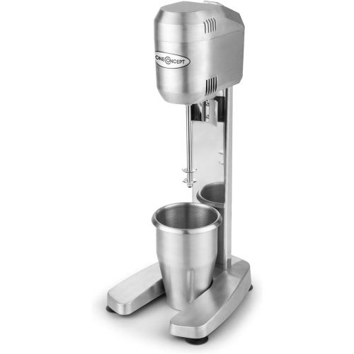  oneConcept - DM-B, Drink-Mixer, Getrankemixer, Mini-Standmixer, Milkshake Maker, 400 Watt, bis zu 16.000 Umdrehungen pro Minute, 650 ml Fassungsvermoegen, Edelstahl-Mixbechere, silb