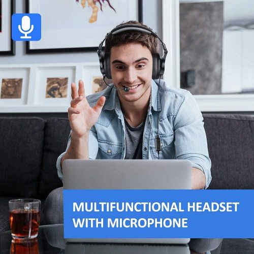  [아마존베스트]OneOdio Computer Headsets with Microphone - PC Gaming Headphones with Microphone & in-Line Control Mute for Office Zoom Skype Conference Phone Call Laptop Gaming PS4 Online