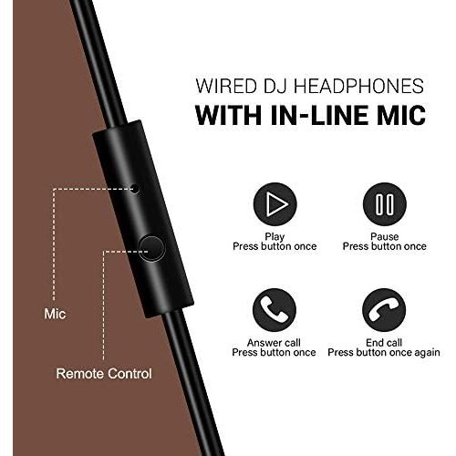  [아마존베스트]OneOdio Over Ear Studio Headphones with Cable with 6.3 mm & 3.5 mm Jack, Closed DJ Headphones with 50 mm Driver, Bass Sound