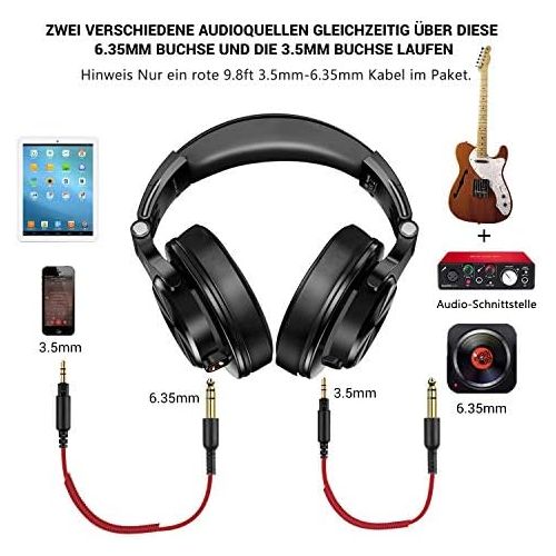  [아마존베스트]OneOdio Gaming Headset with Microphone Wired PC Headset with Boom Mic HiFi Studio Over Ear DJ Headphones Adapter Free with 6.35 mm & 3.5 mm Jack for PS4 PC