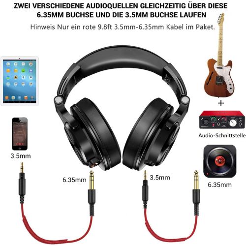  [아마존베스트]OneOdio Gaming Headset with Microphone Wired PC Headset with Boom Mic HiFi Studio Over Ear DJ Headphones Adapter Free with 6.35 mm & 3.5 mm Jack for PS4 PC