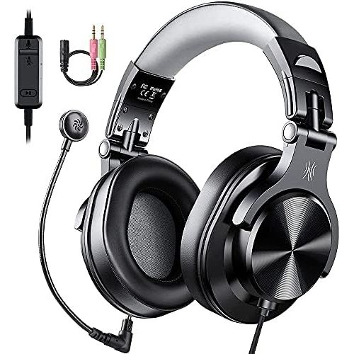  [아마존베스트]OneOdio Headphones with Microphone Wired Gaming Headset with Volume Control Over-Ear Headphones with Cable 3.5 mm Jack for Mobile Phone Laptop Computer Closed HiFi Studio Headphone