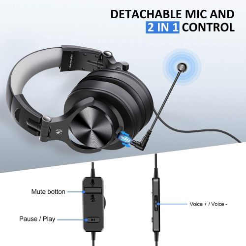  [아마존베스트]OneOdio Headphones with Microphone Wired Gaming Headset with Volume Control Over-Ear Headphones with Cable 3.5 mm Jack for Mobile Phone Laptop Computer Closed HiFi Studio Headphone