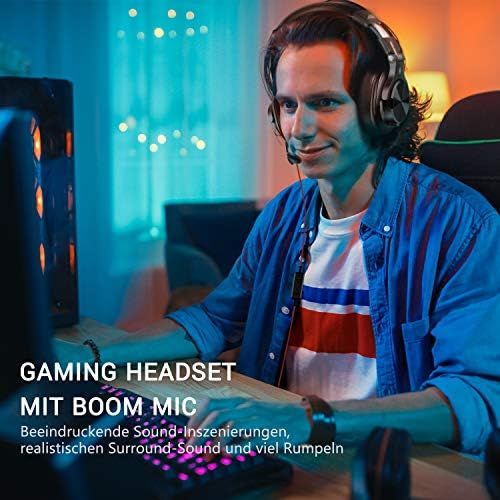  [아마존베스트]OneOdio Gaming Headset with Microphone Wired PC Headset with Boom Mic HiFi Studio Over Ear DJ Headphones Adapter Free with 6.35 mm & 3.5 mm Jack for PS4 PC