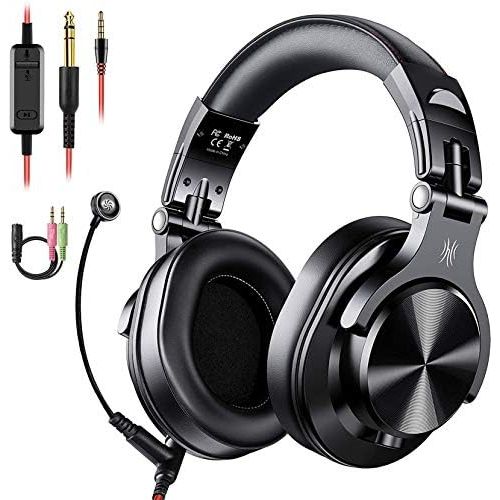  [아마존베스트]OneOdio Gaming Headset with Microphone Wired PC Headset with Boom Mic HiFi Studio Over Ear DJ Headphones Adapter Free with 6.35 mm & 3.5 mm Jack for PS4 PC