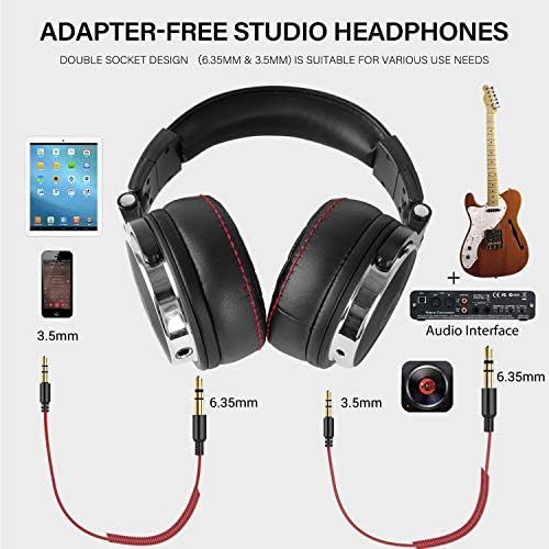  [아마존베스트]OneOdio Over Ear Headphones with Cable, HiFi Studio Headphones with Hi-Res, 50 mm Driver, Share Port, Large Ear Cups, 6.35 & 3.5 mm Jack, Closed DJ Headphones for Podcast, Mobile P