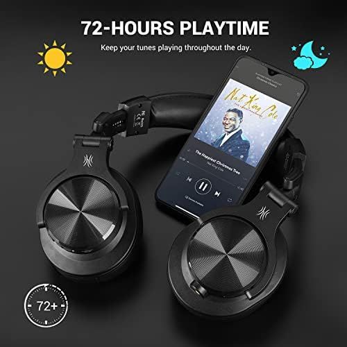  OneOdio A70 Bluetooth Over Ear Headphones, Wireless Headphones with 72H Playtime, Shareport, Foldable, 3.5mm/6.35mm Stereo Jack for Guitar Amp Computer PC Tablet Home Office Travel