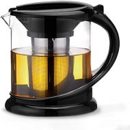 OnePine 1.8 L/6-8 Cup Teekrug Bleifreies Glas Teekanne mit Filter und Deckel,Hitzebestandig Glas Tee Kanne Kaffeekanne mit sieb