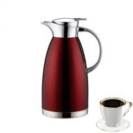 OnePine 1.8 Liter/63 oz Edelstahl Vakuum Isolierkanne Doppelschicht Isolations Topf Kaffeekannen thermosflasche,100% dicht Heiss und kalt dual Gebrauch (Rote)