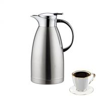 OnePine 1.8 Liter/63 oz Edelstahl Vakuum Isolierkanne Doppelschicht Isolations Topf Kaffeekannen thermosflasche,100% dicht Heiss und kalt dual Gebrauch (Silber)