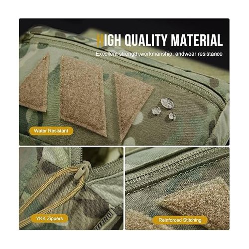  OneTigris Tactical Drop Pouch, Dangler Pouch PLUS1S Admin Pouch Tactical Tool Pouch with Hook and Loop Panel for Tactical Vest Chest Rig Plate Carrier Tactical Gear