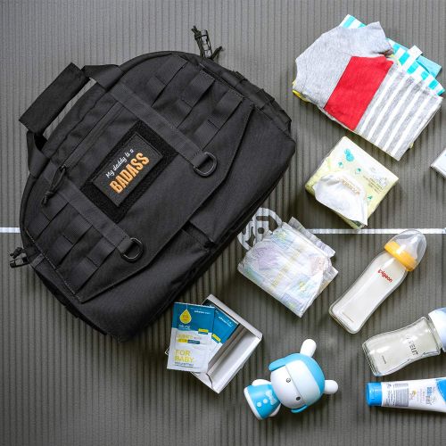  OneTigris Daddy Assault Messenger Bag Diaper & Baby EDC Bag with Shoulder Strap and Buckled Stroller...