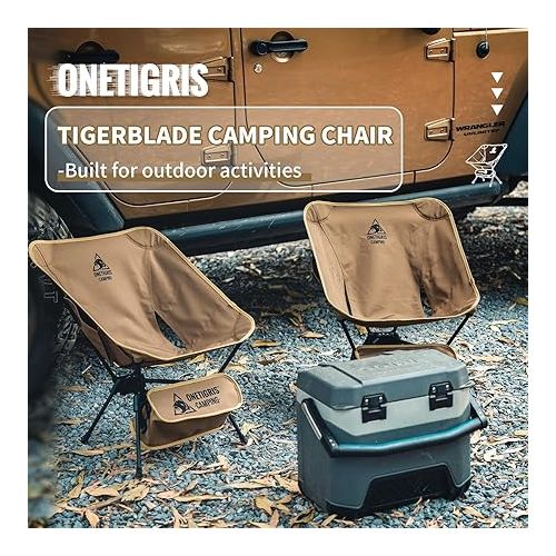  OneTigris Tigerblade Camping Chair, Lightweight Folding Backpacking Hiking Chair, Compact Portable 330 lbs Capacity