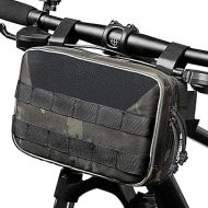 OneTigris Bike Handlebar Bag, 2.5L Versatile Motorcycle Fork Bag Universal Bicycle Front Storage Pouch Sissy Bar Bag with Shoulder Strap for ATV UTV Dirtbike Motorbike Cruiser Softail Snowmobiles