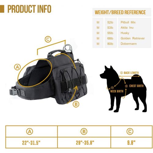  [아마존 핫딜]  [아마존핫딜]OneTigris Dog Pack Hound Travel Camping Hiking Backpack Saddle Bag Rucksack for Medium & Large Dog