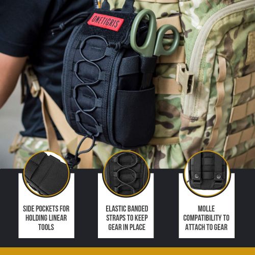  [아마존베스트]OneTigris Empty IFAK Pouch 8 x 5 MOLLE Trauma Bag with Carry Handle and D-Ring for Camping Hunting Hiking Wilderness Car Home Office Sports